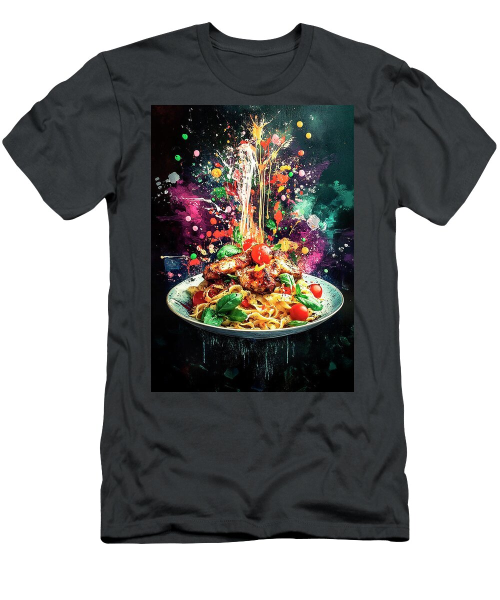 Vibrant Pasta with Chicken and Colorful Explosion Merssi Norely T-Shirt