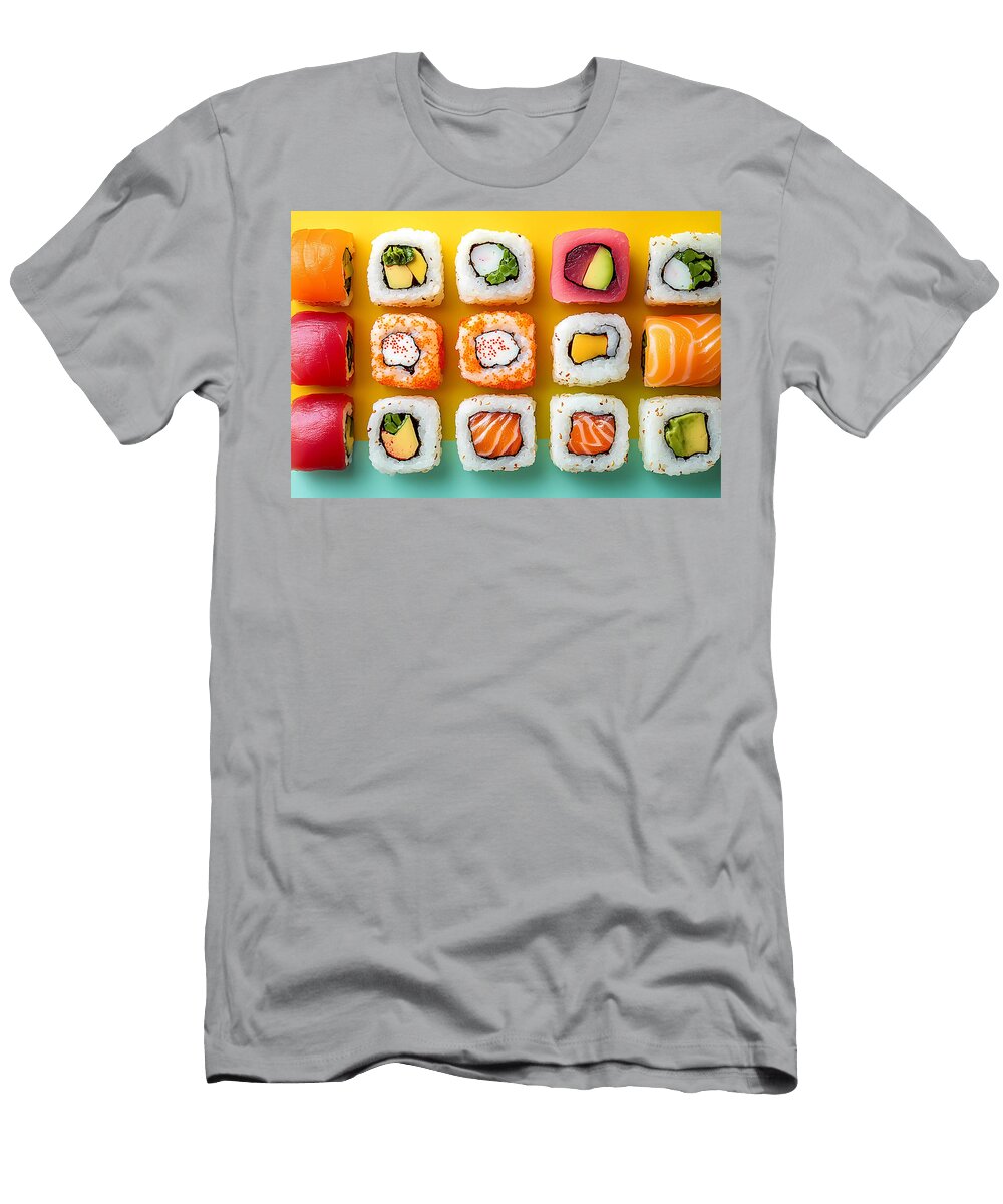 Vibrant Sushi Rolls in Pop Art Style Dream Stuff T-Shirt