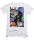 Vibrant Urban Portrait with Graffiti Elements Yosuke Honda T-Shirt