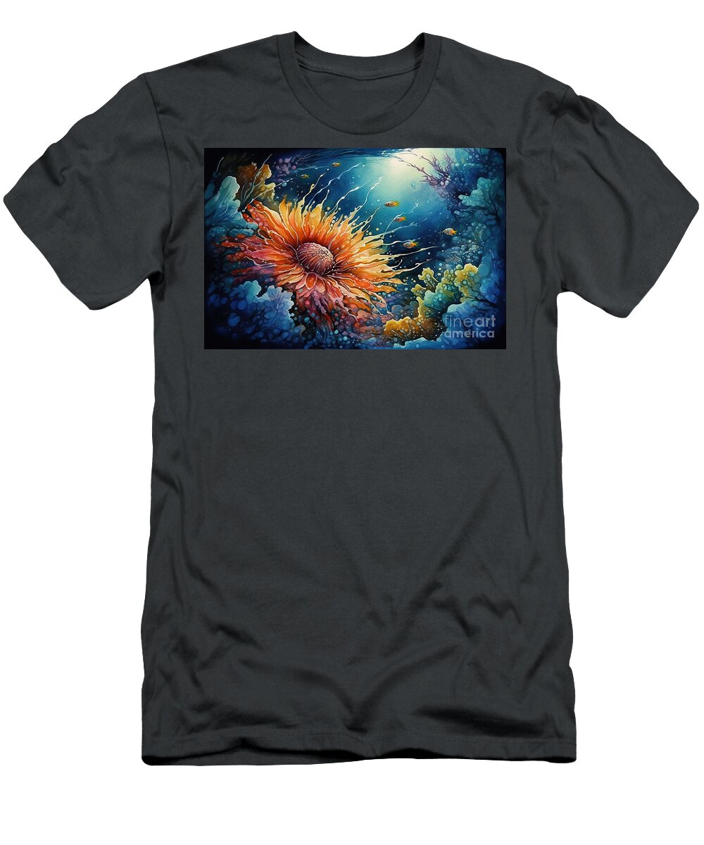 Vibrant Watercolor with Bright Liquid Ink and Oil N Akkash T-Shirt
