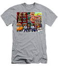 View of Wilenskys Diner Winter City Scene Montreal Hockey Art Painting Carole Spandau Carole Spandau T-Shirt