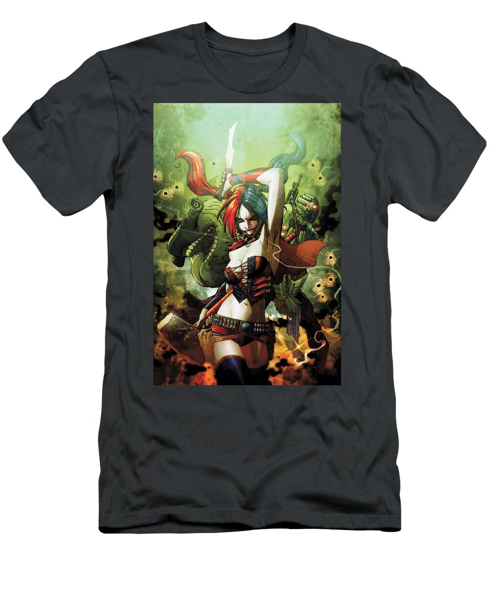 Villain with Knife and Hammer Comic Style Matcha Coffe T-Shirt