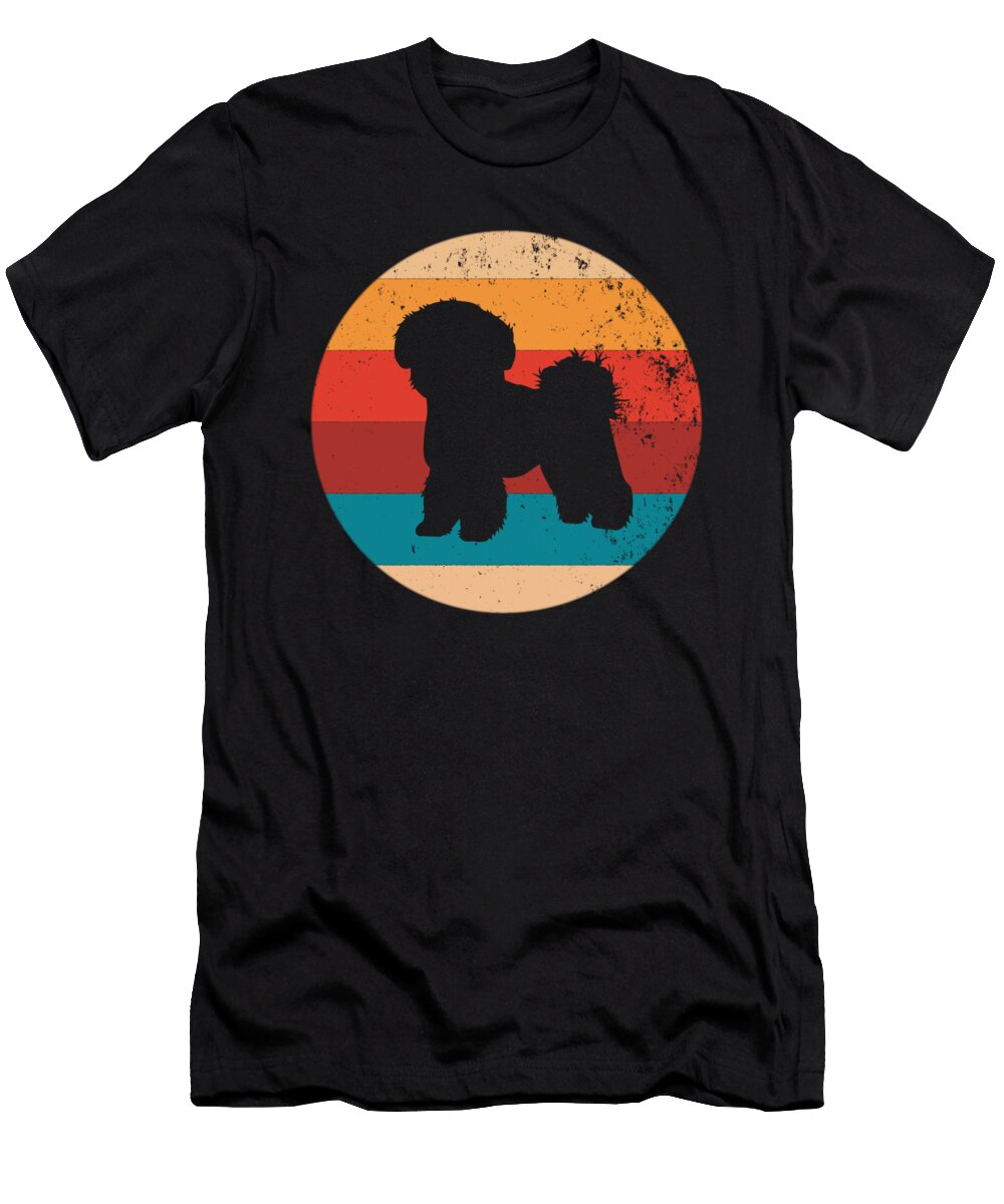 Vintage Bichon Frise Lover Retro Puppy Breed Silhouette Gift Art Grabitees T-Shirt