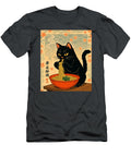 Vintage Black Cat Eating Ramen Noodle Japanese Zyneu Gangd T-Shirt