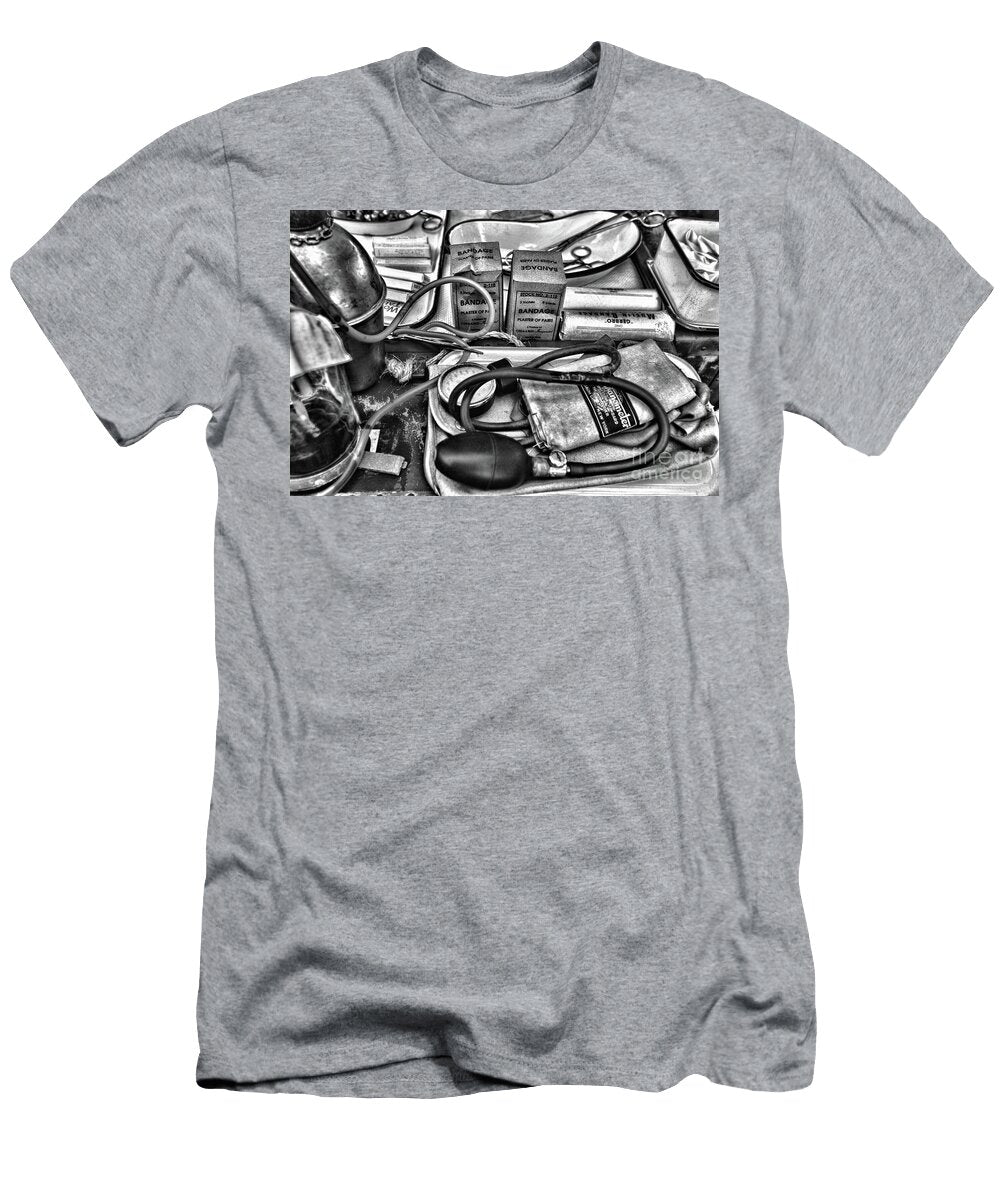 Vintage Blood Pressure Cuff Vital Signs in Black and White Paul Ward T-Shirt