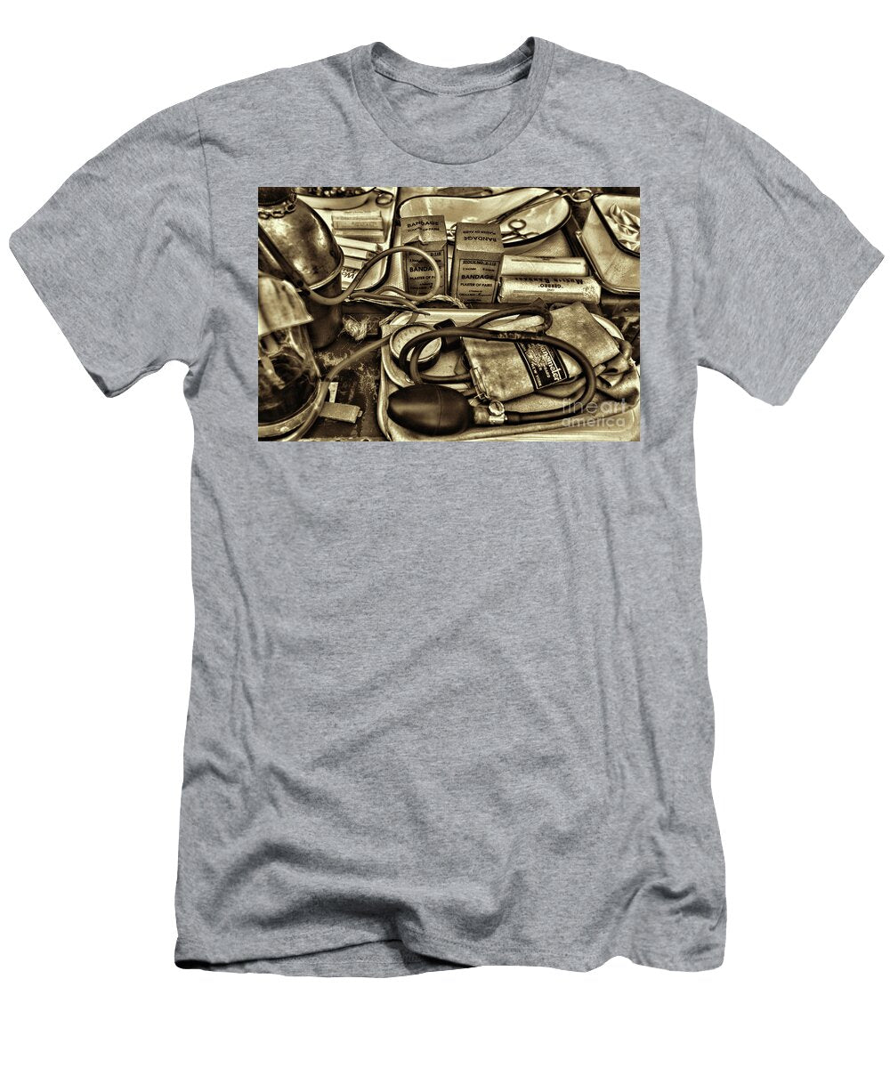 Vintage Blood Pressure Cuff Vital Signs in Sepia Paul Ward T-Shirt