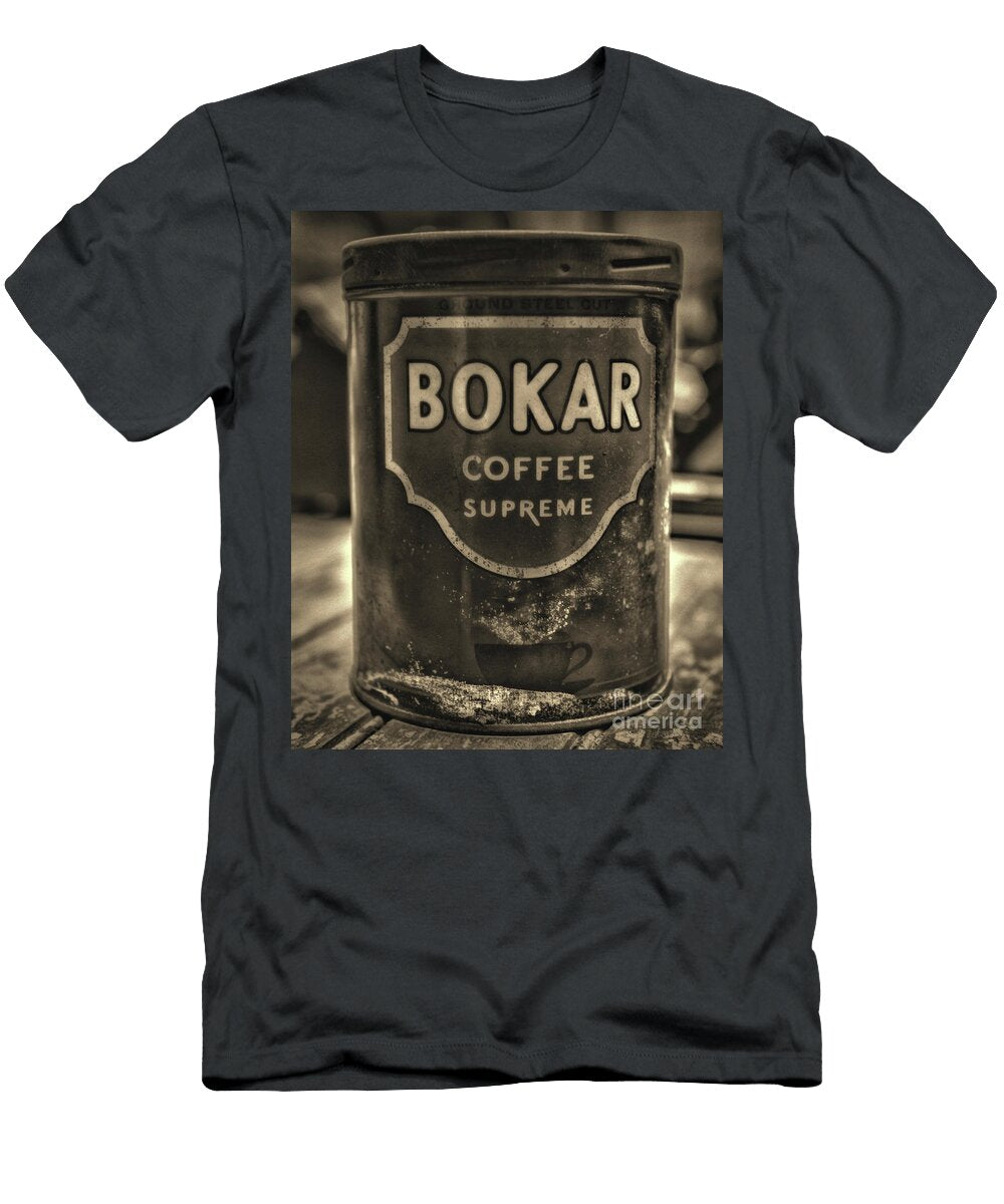Vintage Bokar Coffee Tin Retro Sepia Paul Ward T-Shirt