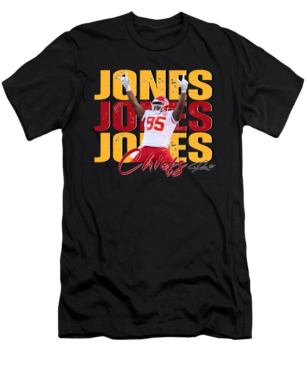 Vintage Chris Jones 95 Kansas City Chiefs Football Players Creator Designs T-Shirt