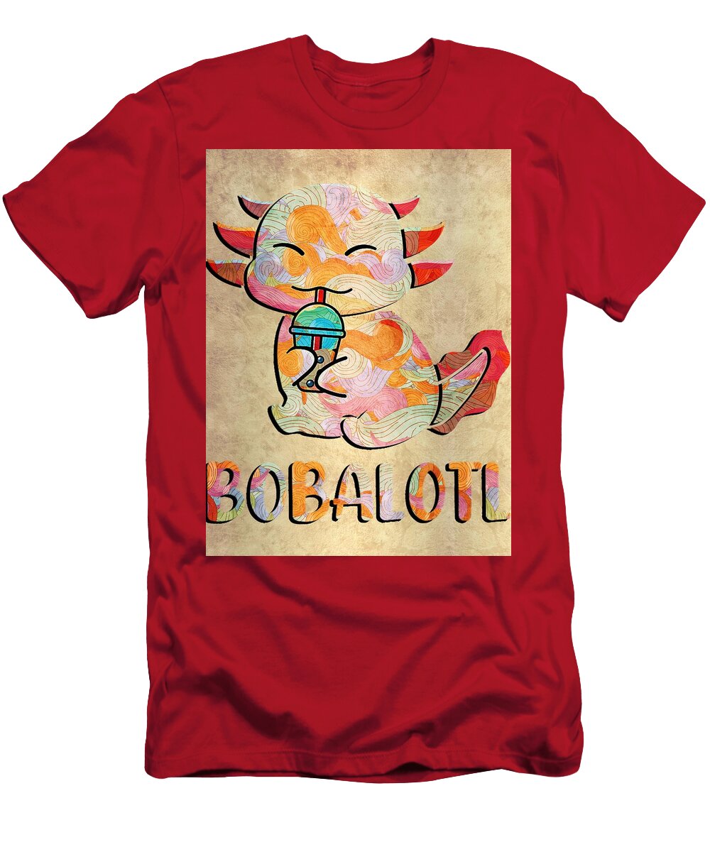 Vintage Cute Axolotl Lover Bobalotl Boba Kawaii Axolotl Food Sweets Clint Mclaughlin T-Shirt