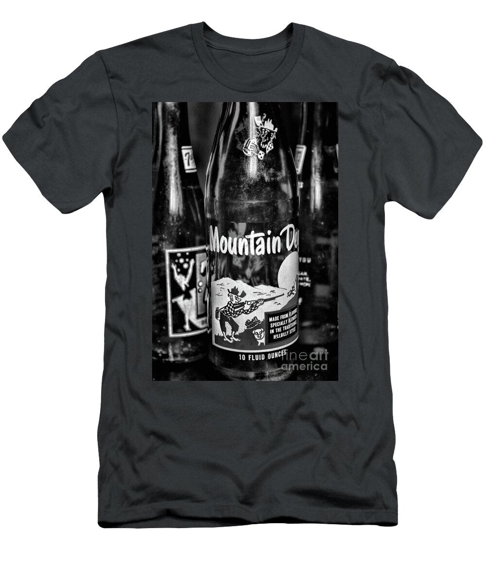 Vintage Mountain Dew Soda Bottle in Black and White Paul Ward T-Shirt
