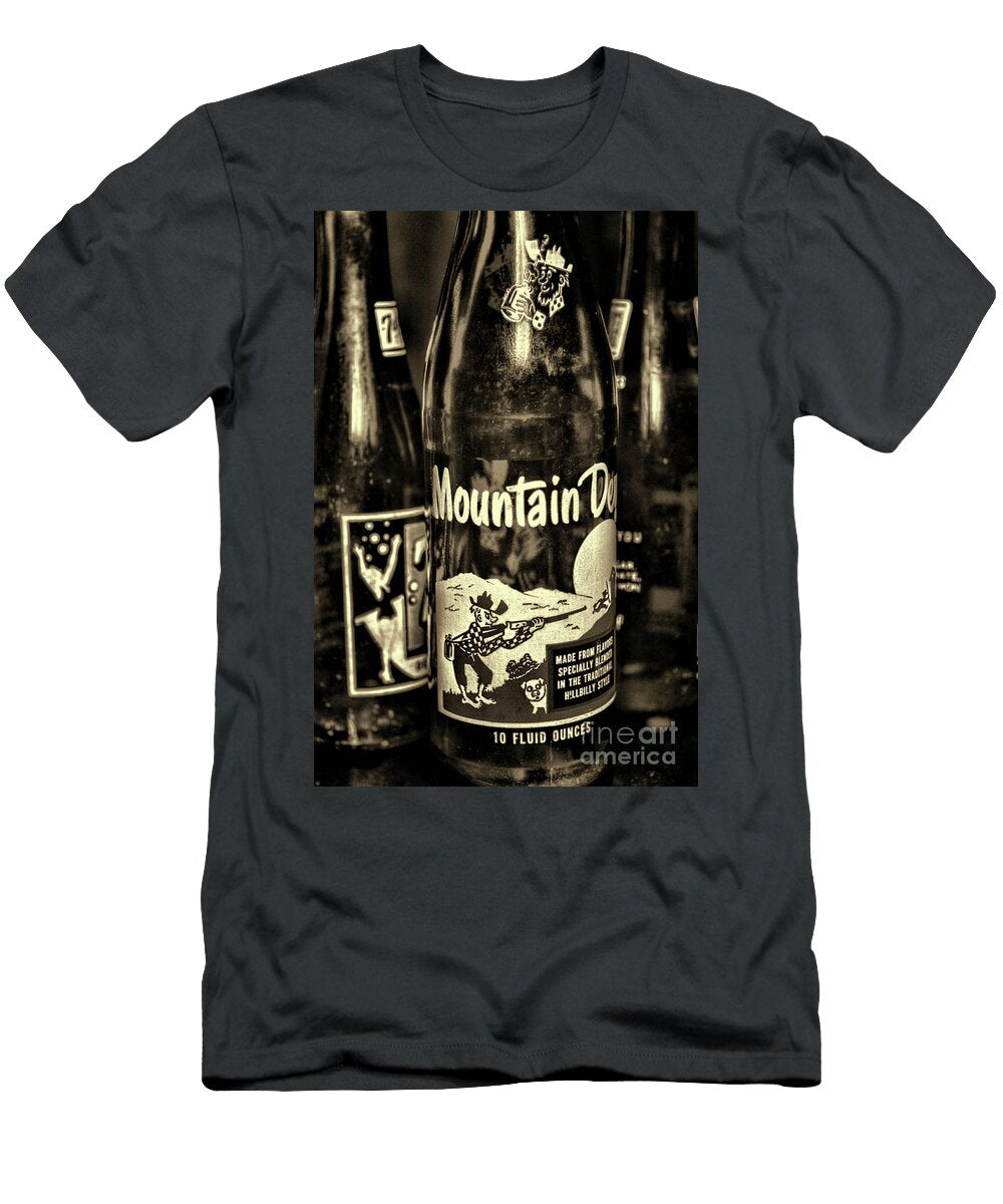 Vintage Mountain Dew Soda Bottle in Sepia Paul Ward T-Shirt