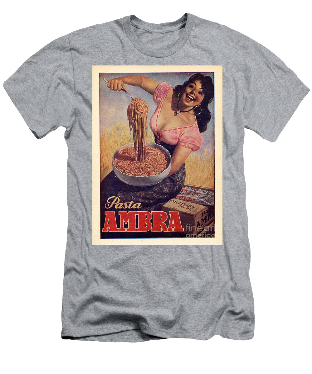 Vintage Pasta Poster Italy Mindy Sommers T-Shirt