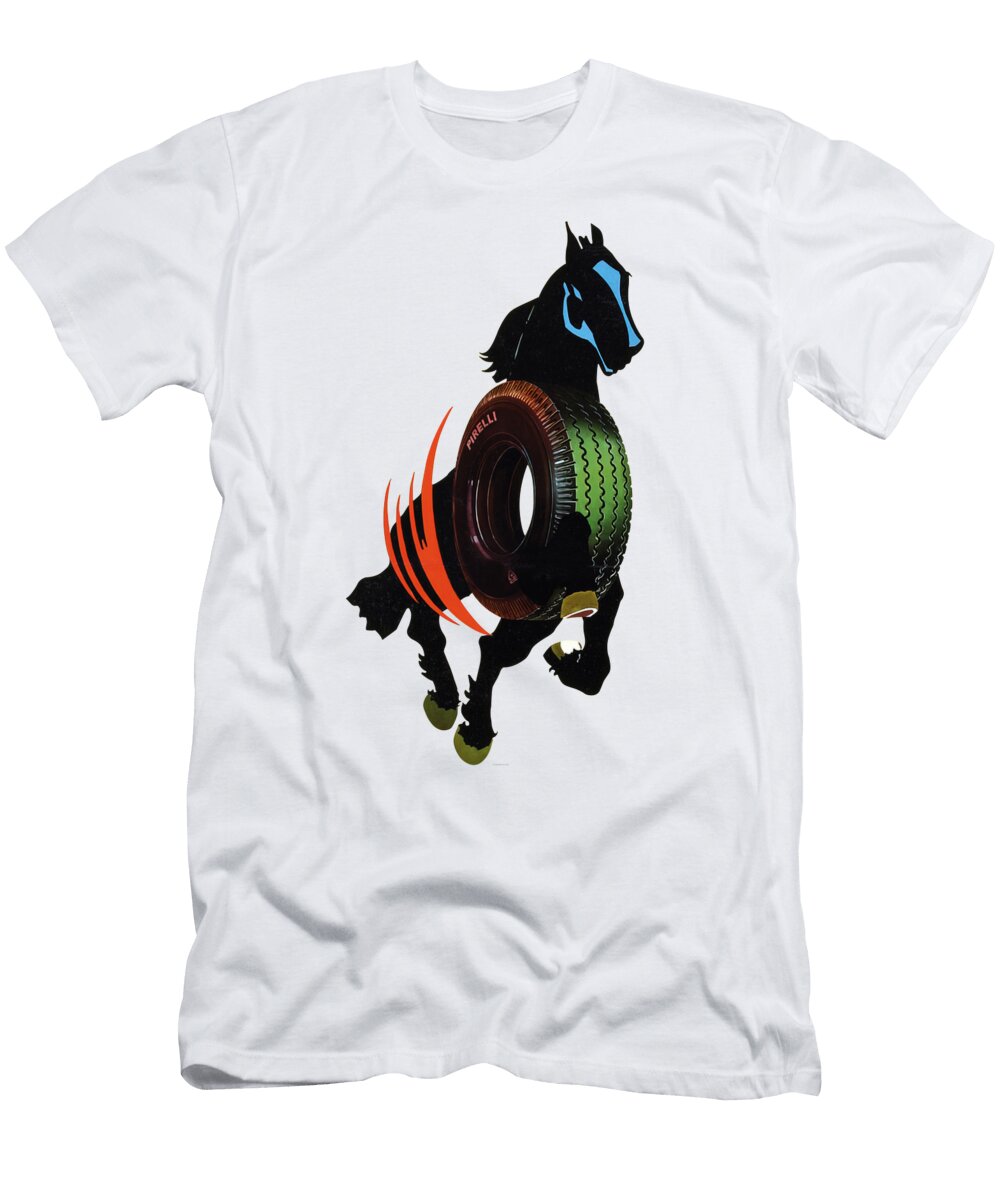 Vintage Pirelli and Horse Art Retrographs T-Shirt