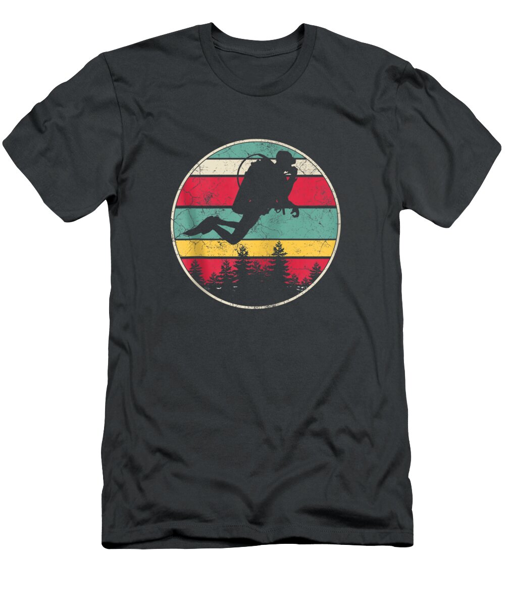 Vintage Retro Scuba Diver Diving Sunset Men Women Rosale Capta T-Shirt