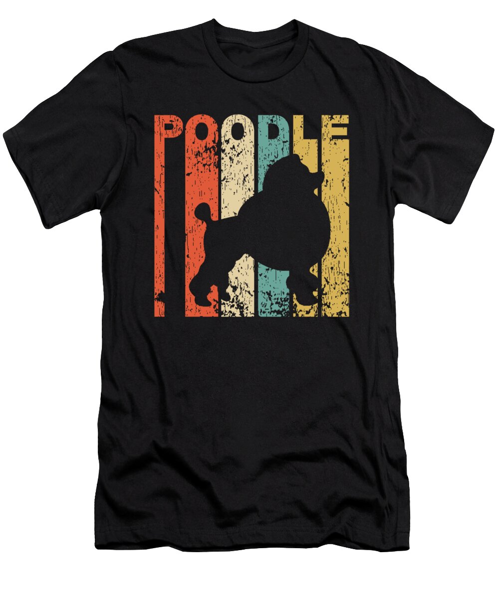 Vintage Style Poodle Silhouette Cool Dog Owner Distressed Kevin Garbes T-Shirt