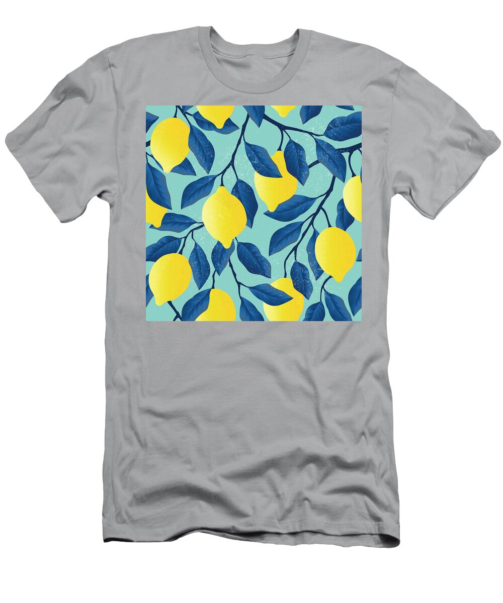 Vintage Yellow Lemon Tree Hand Drawn Illustration Julien T-Shirt