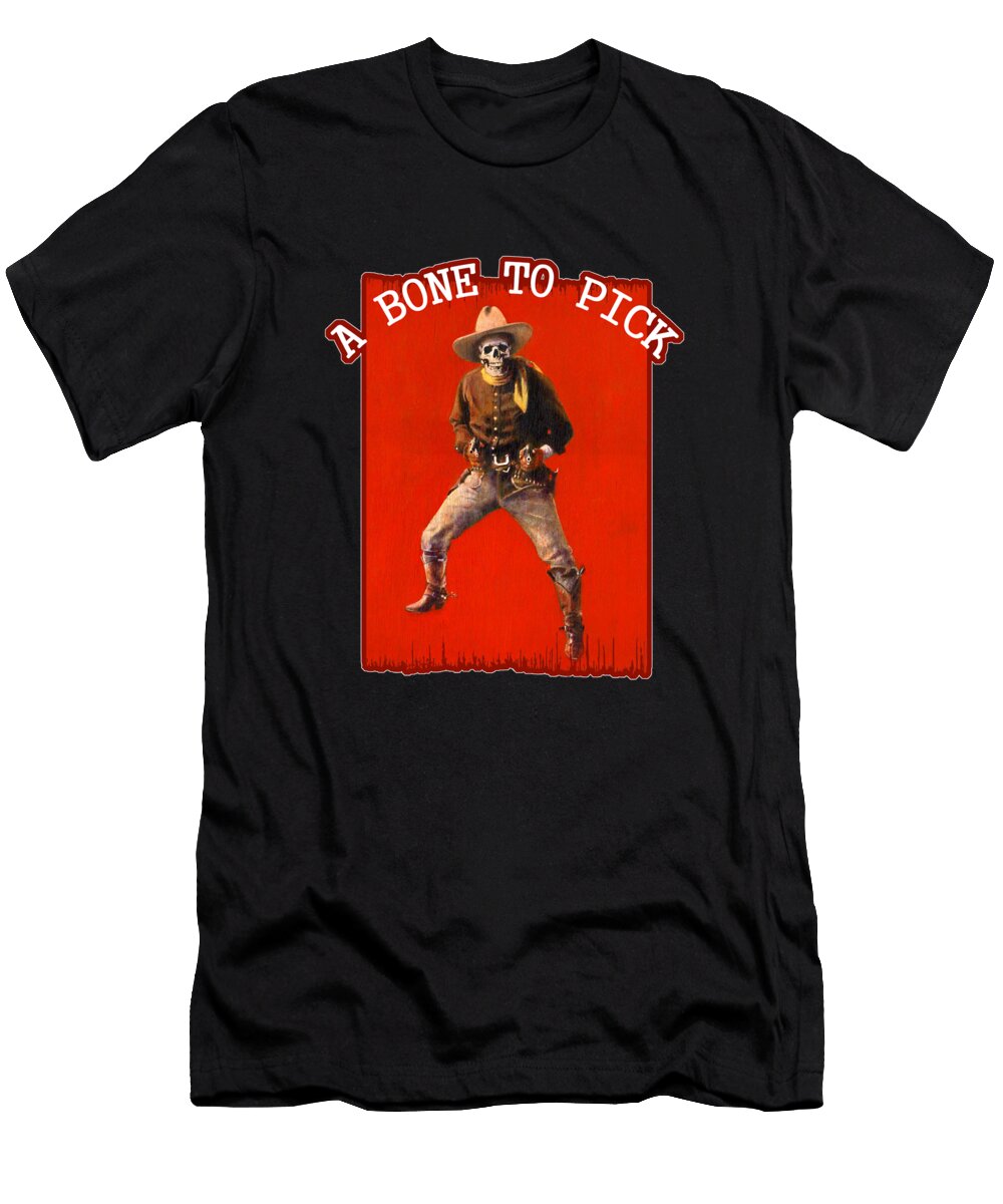 Vitage Skeleton Cowboy Design Michael Thomas T-Shirt