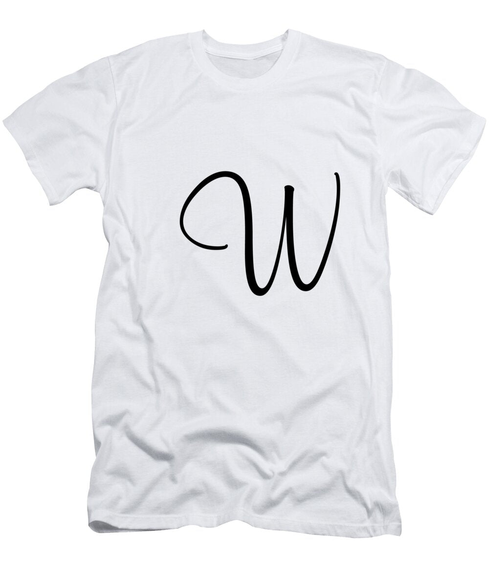 W in Black Simple Script Custom Home Fashions T-Shirt