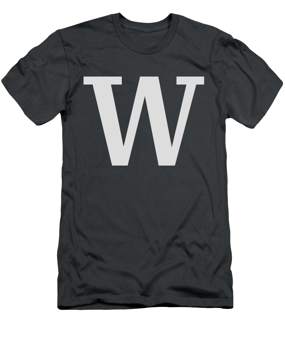 W in Light Gray Typewriter Style Custom Home Fashions T-Shirt