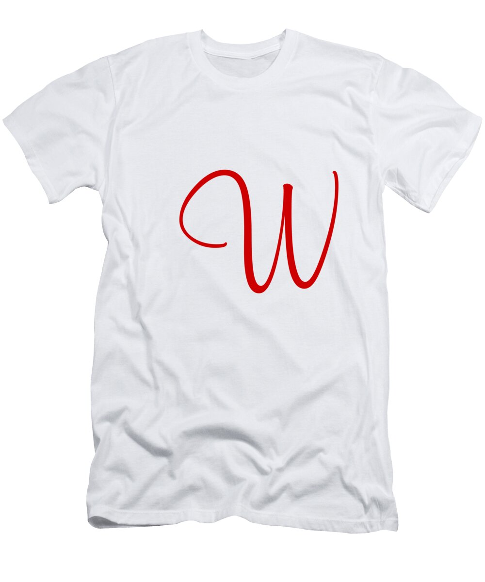 W in Red Simple Script Custom Home Fashions T-Shirt