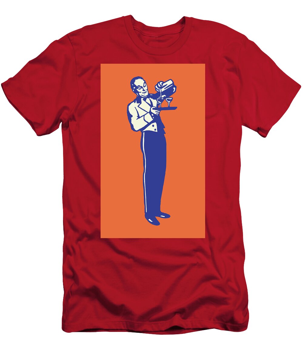 Waiter Pouring Cocktail Csa Images T-Shirt