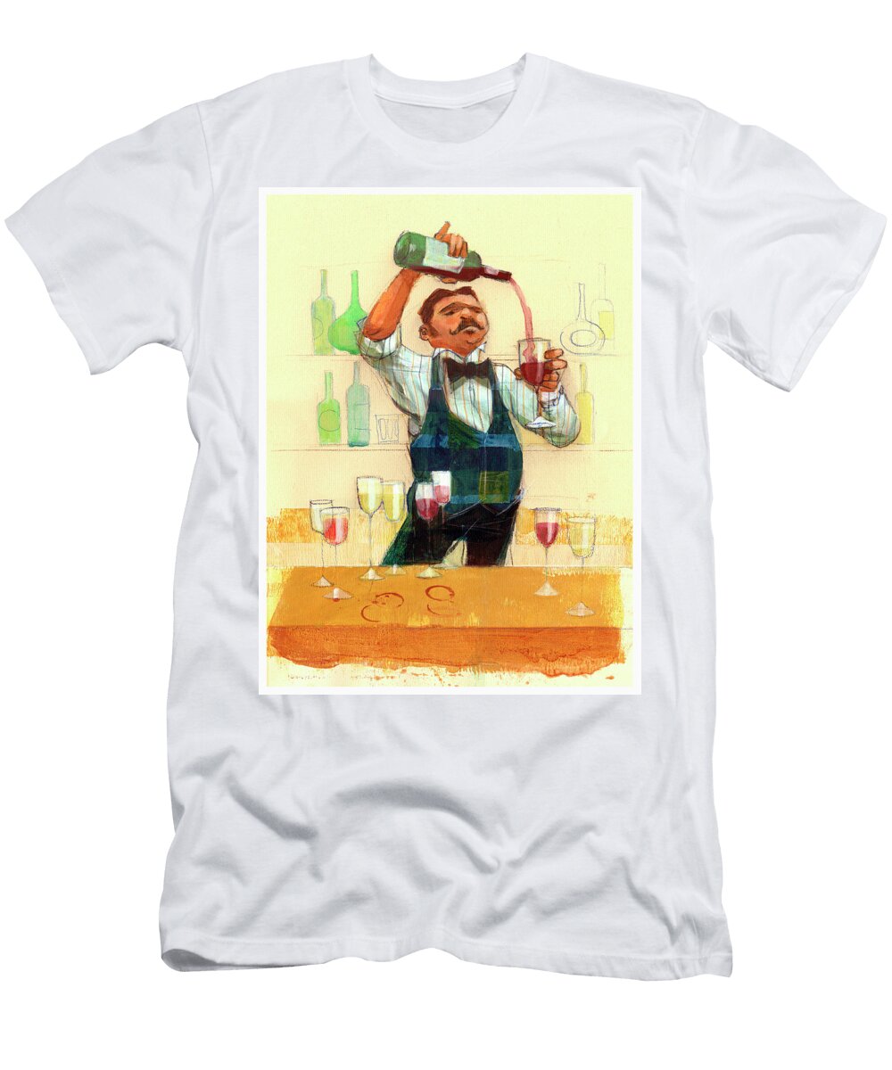 Waiter Pouring Red Wine Ikon Ikon Images T-Shirt