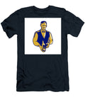 Waiter Presenting Wine Bottle Woodcut Aloysius Patrimonio T-Shirt