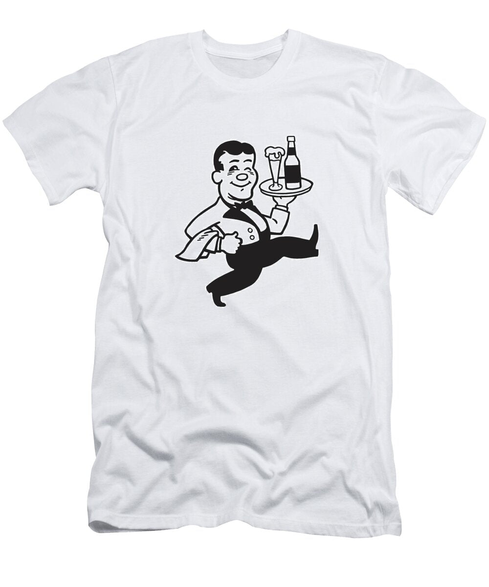 Waiter with a Tray of Drinks Csa Images T-Shirt