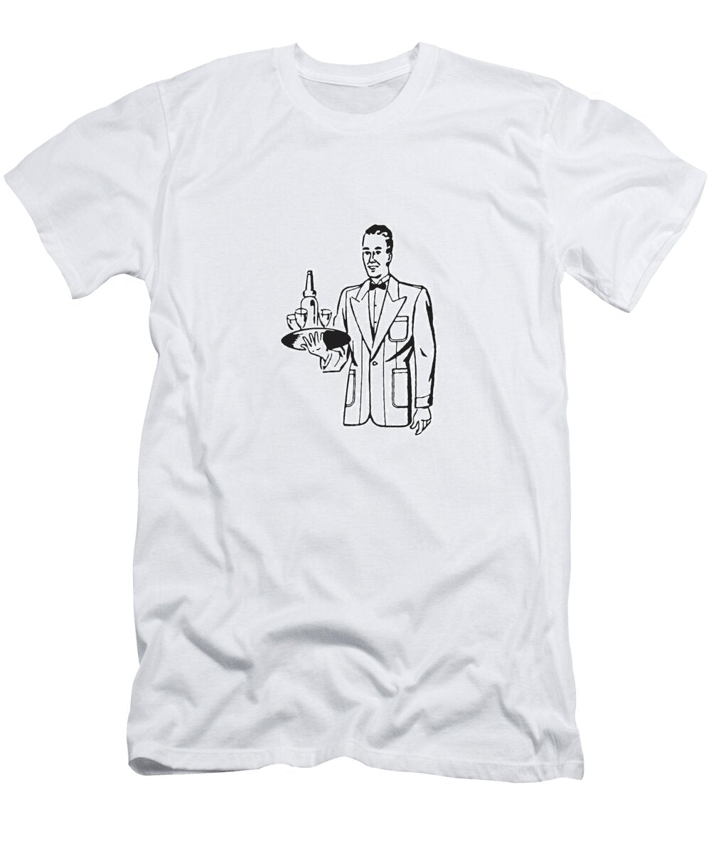 Waiter with Bottle Service Csa Images T-Shirt
