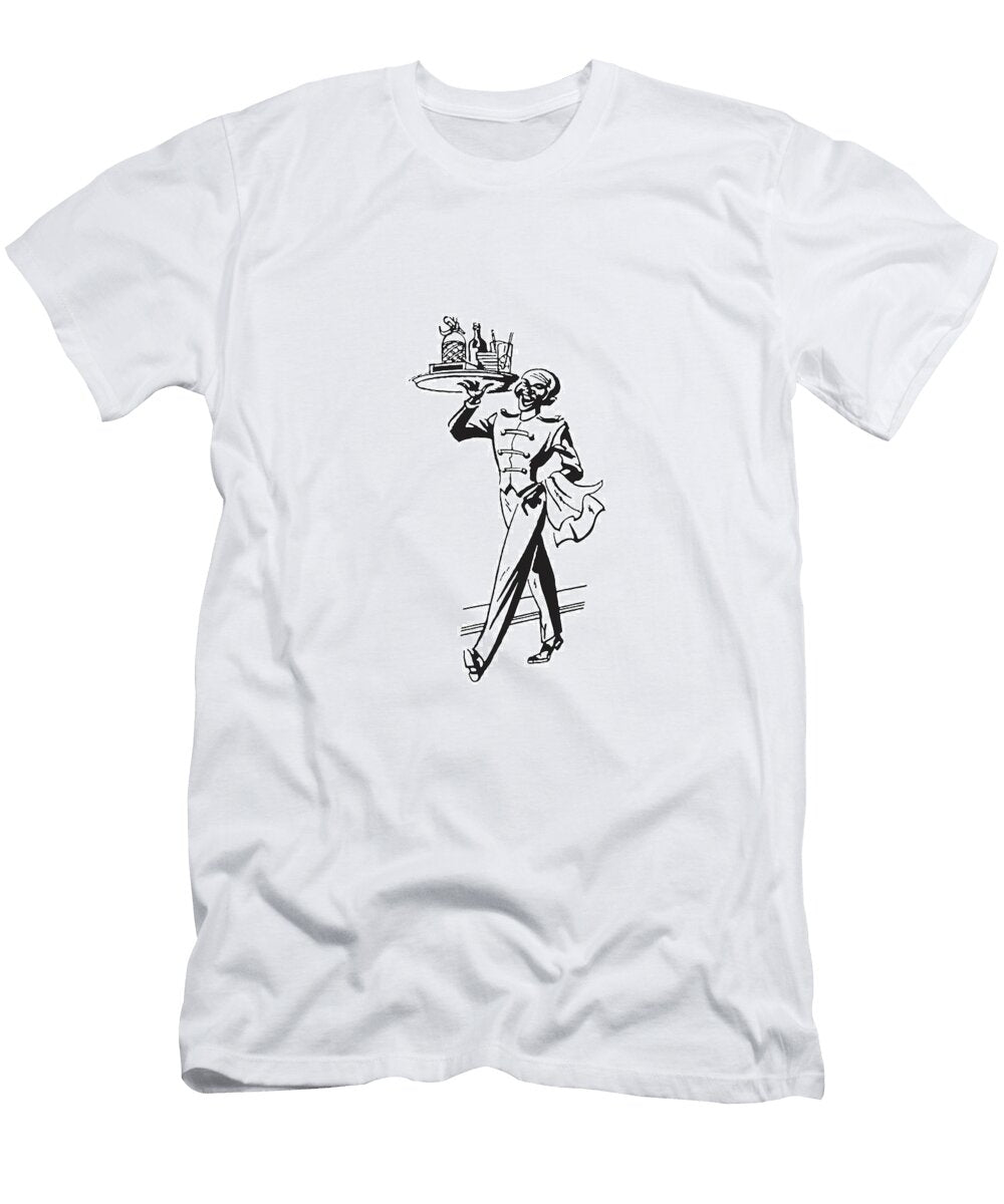 Waiter with Tray of Cocktails Csa Images T-Shirt