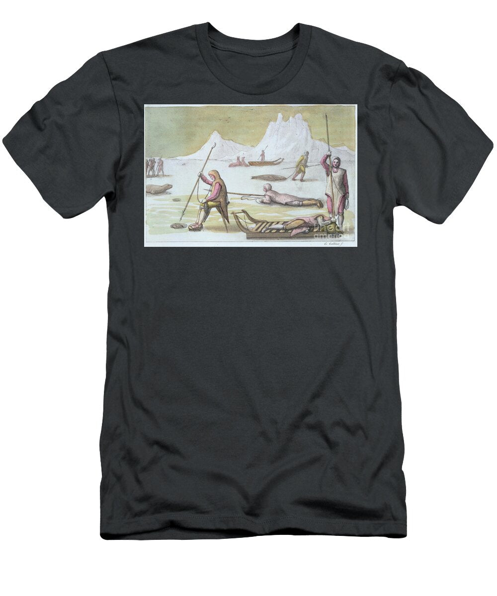 Waiting on the Ice Detail From Seal Hunting Gallo Gallina T-Shirt