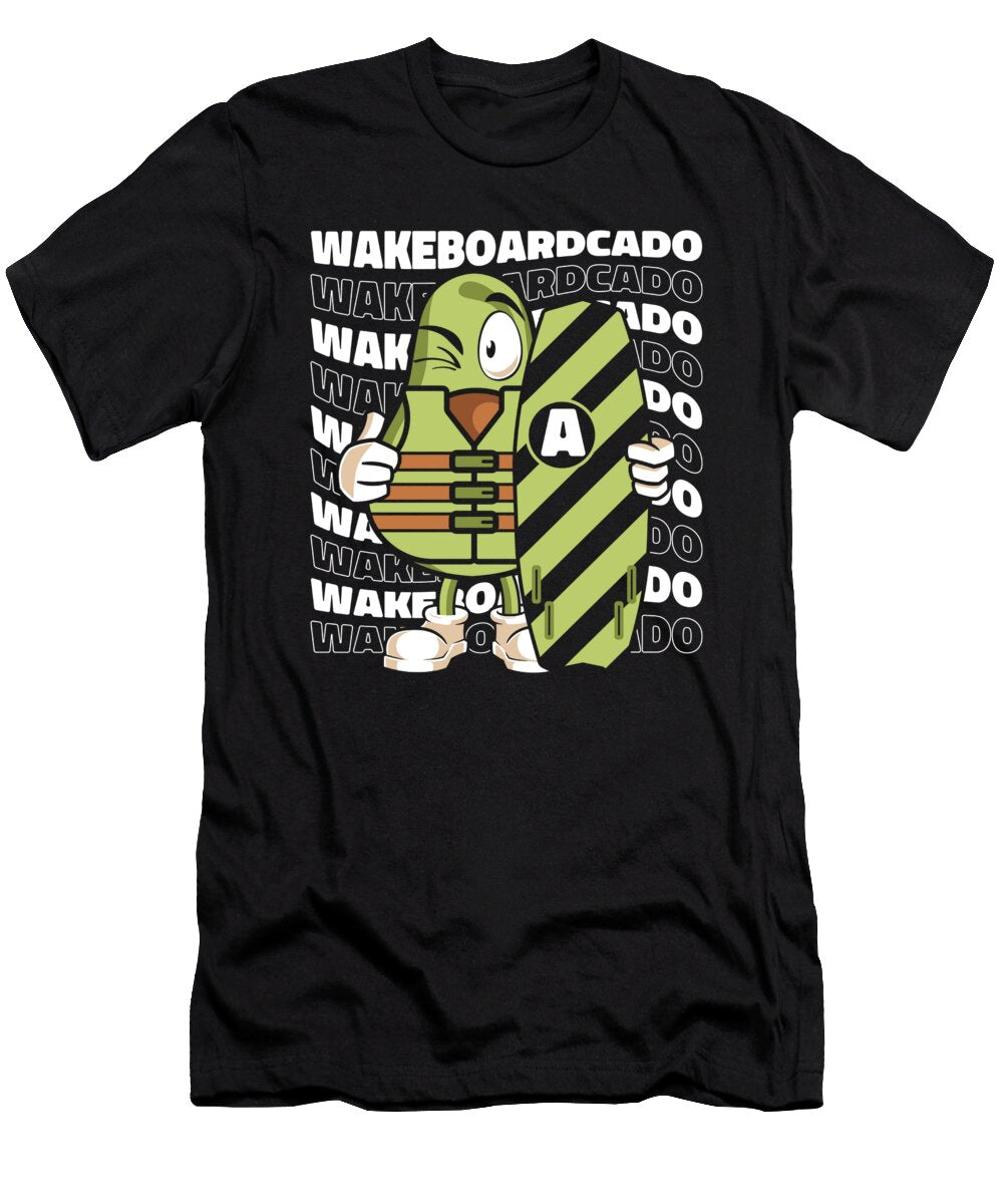 Wakeboard Avocado Wakeboarder Wakeboarding Crazy Squirrel T-Shirt