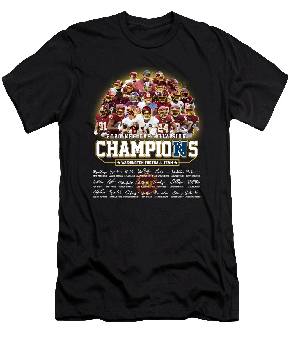 Washington Commanders Football Team 2020 Nfc East Division Champions Signatures Th T-Shirt