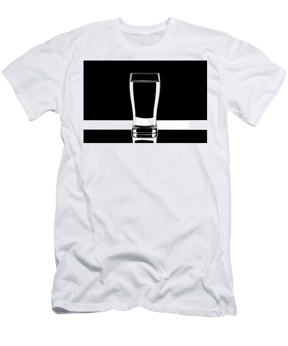 Water Glass with Black and White Refraction David Ilzhoefer T-Shirt