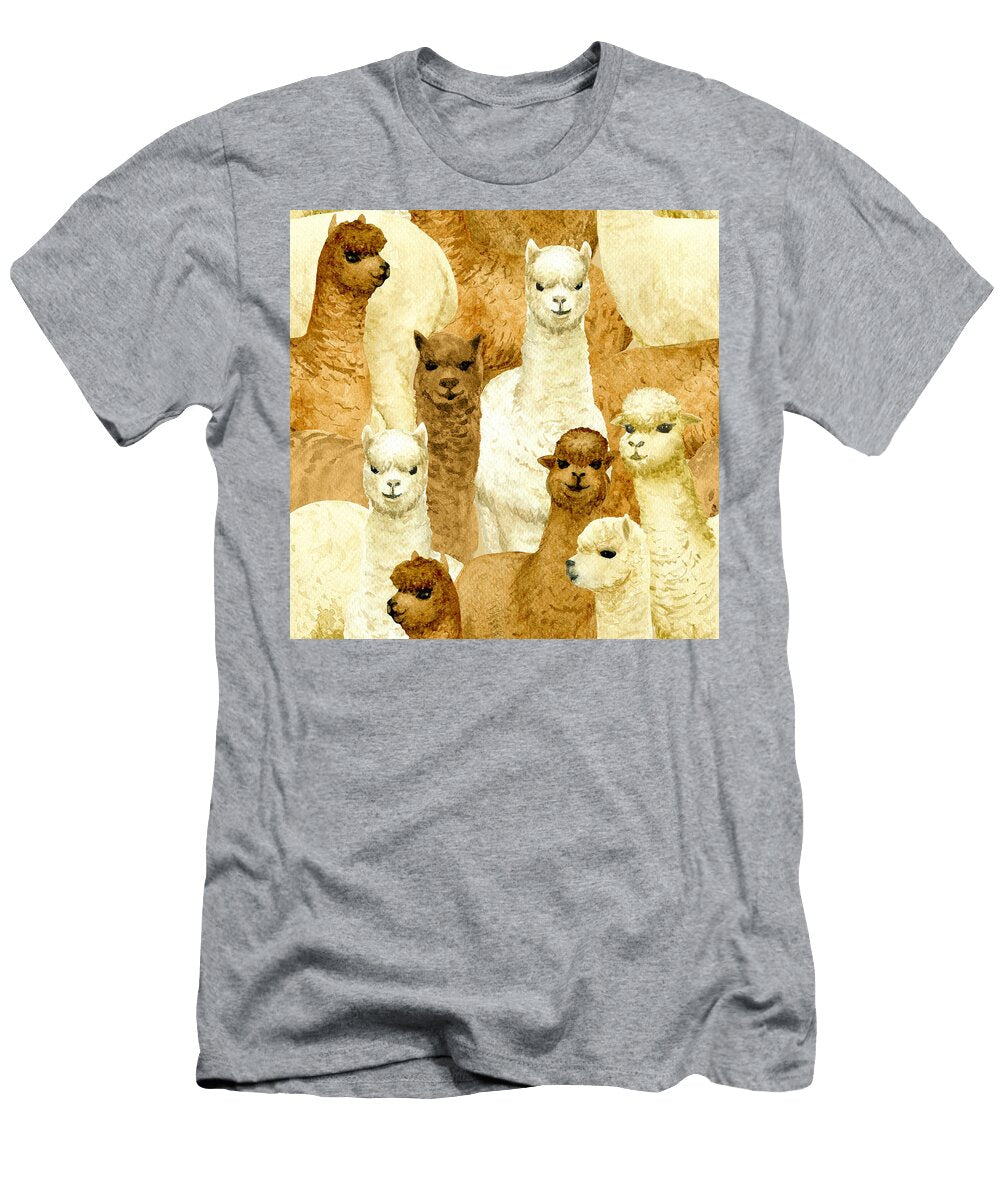 Watercolor Cute Alpacas Pattern Julien T-Shirt