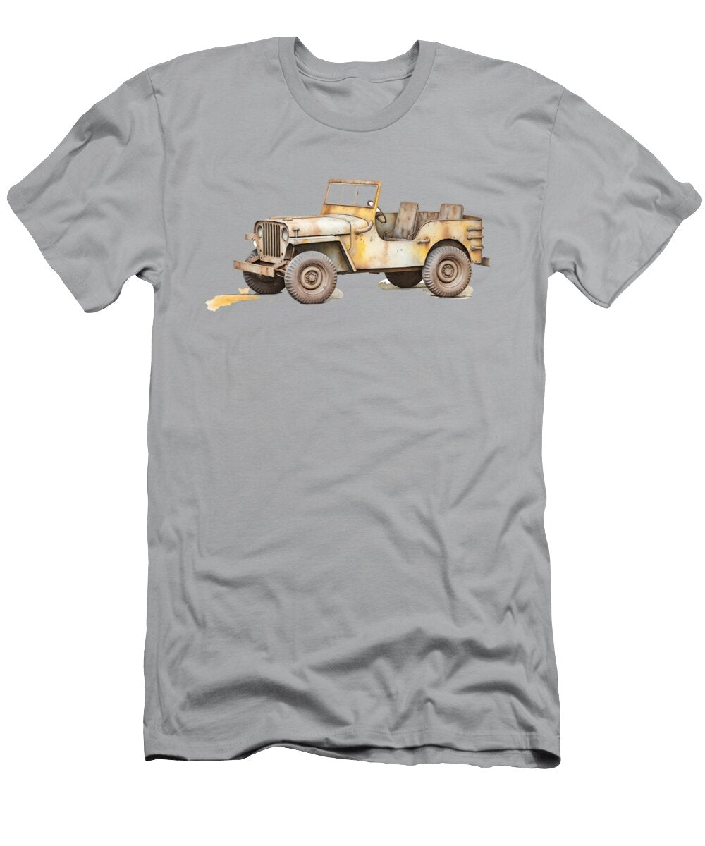 Watercolor Willys Jeep Cj2a Peter Lopez T-Shirt