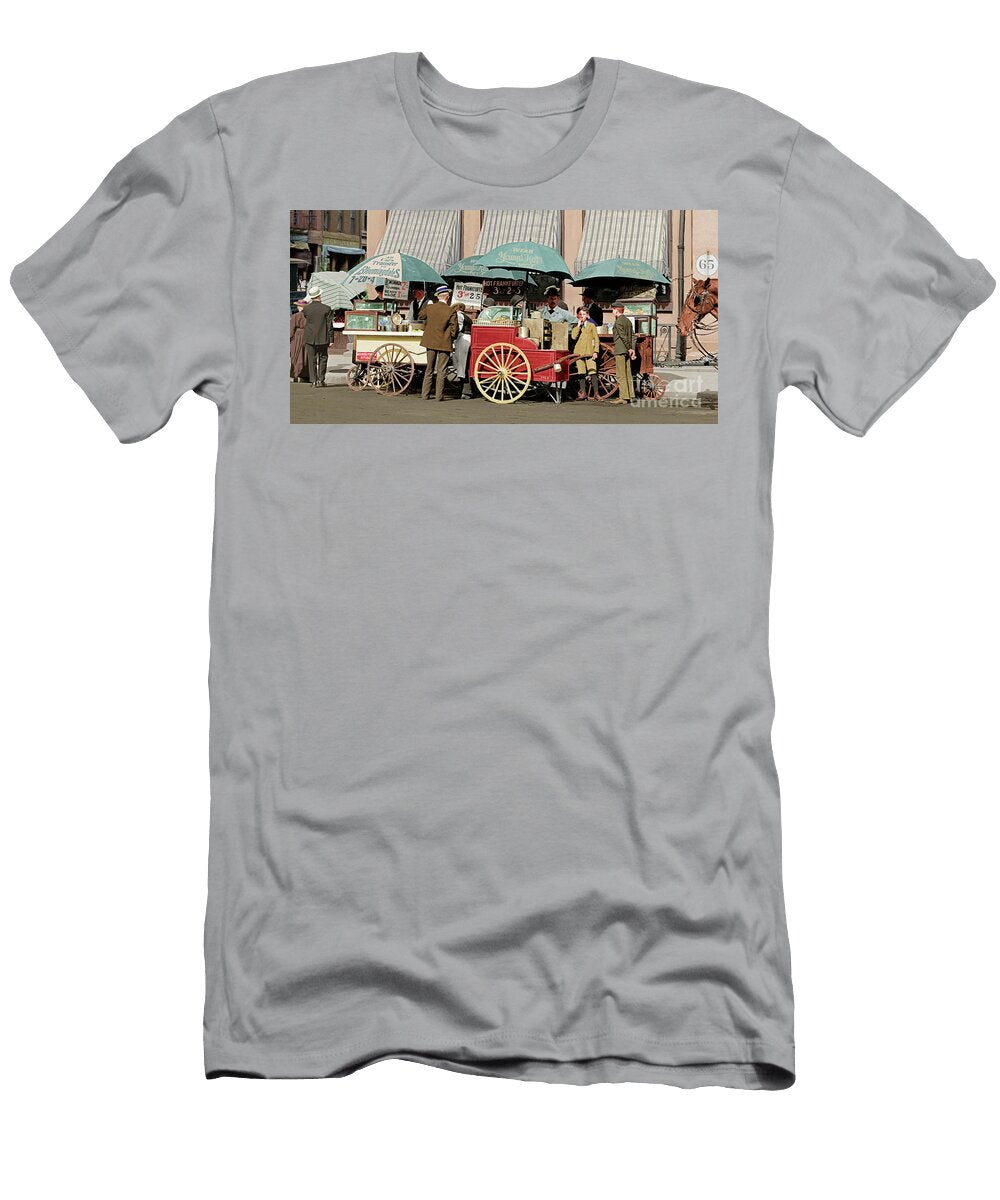 Wear Youngs Hats At Frankfurter Hot Dog Stands 3 Cents Each 20170707 Colorized Wingsdomain Art and Photography T-Shirt