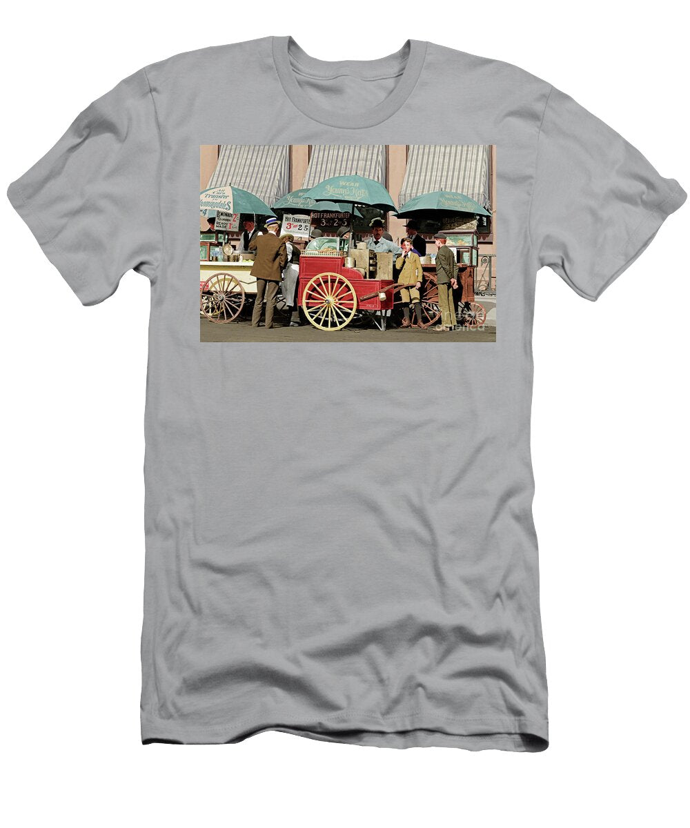 Wear Youngs Hats At Frankfurter Hot Dog Stands 3 Cents Each 20170707 V2 Colorized Wingsdomain Art and Photography T-Shirt