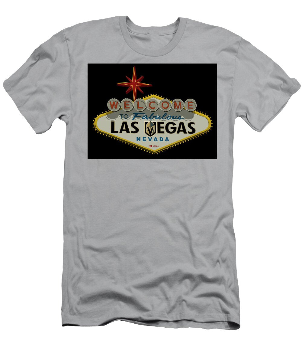 Welcome to Vegas Knights Sign Digital Drawing Ricky Barnard T-Shirt