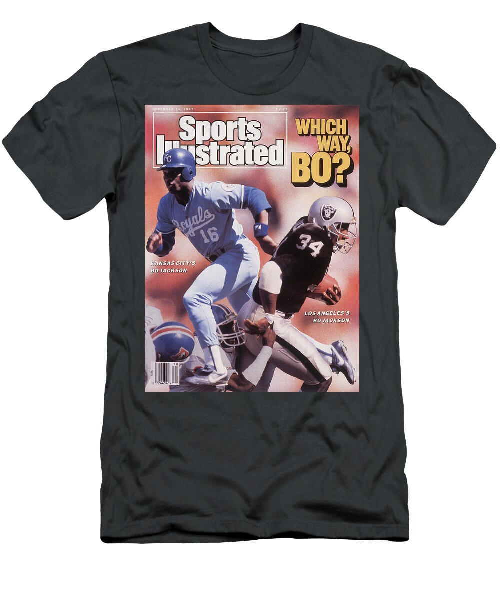 Which Way Bo Bo Jackson of Kansas City Royals and Los Angeles Raiders December 14 1987 Sports Illustrated Cover T-Shirt