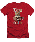 Whimsical Cat Teacup Graphic Tea Before Talk Artwork Lena Owens T-Shirt