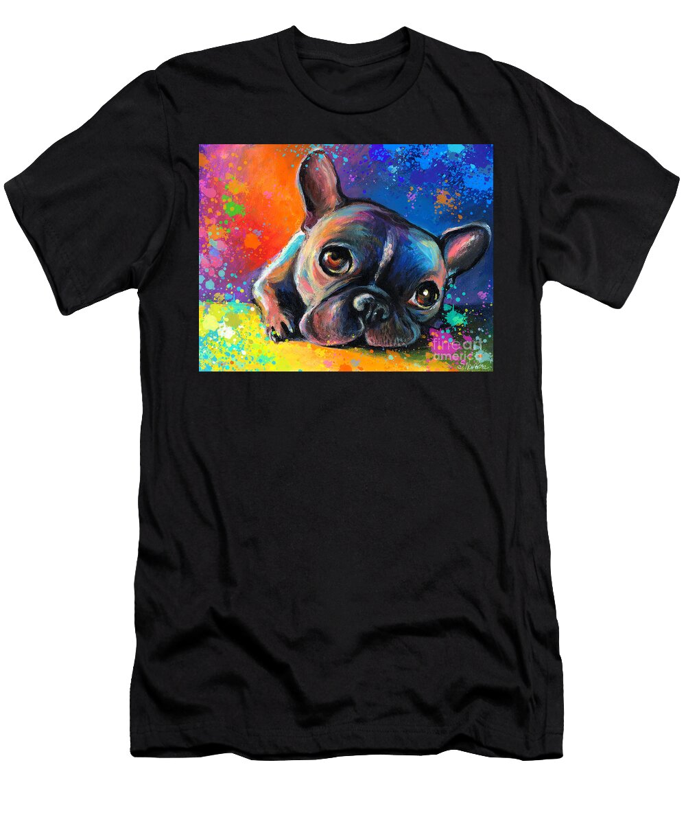 Whimsical Colorful French Bulldog Svetlana Novikova T-Shirt