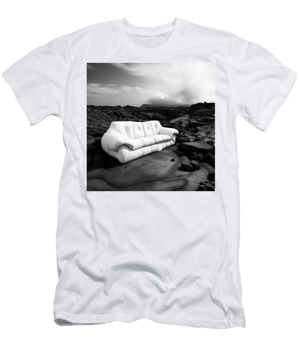 White Couch on a Hot Lava Field Yopedro T-Shirt