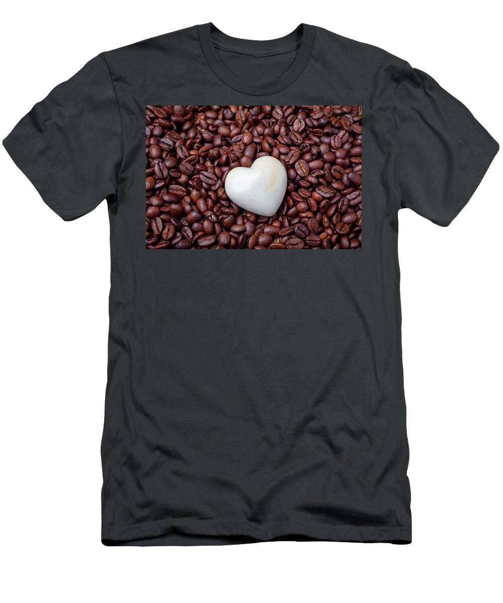 White Heart with Coffee Beans Garry Gay T-Shirt