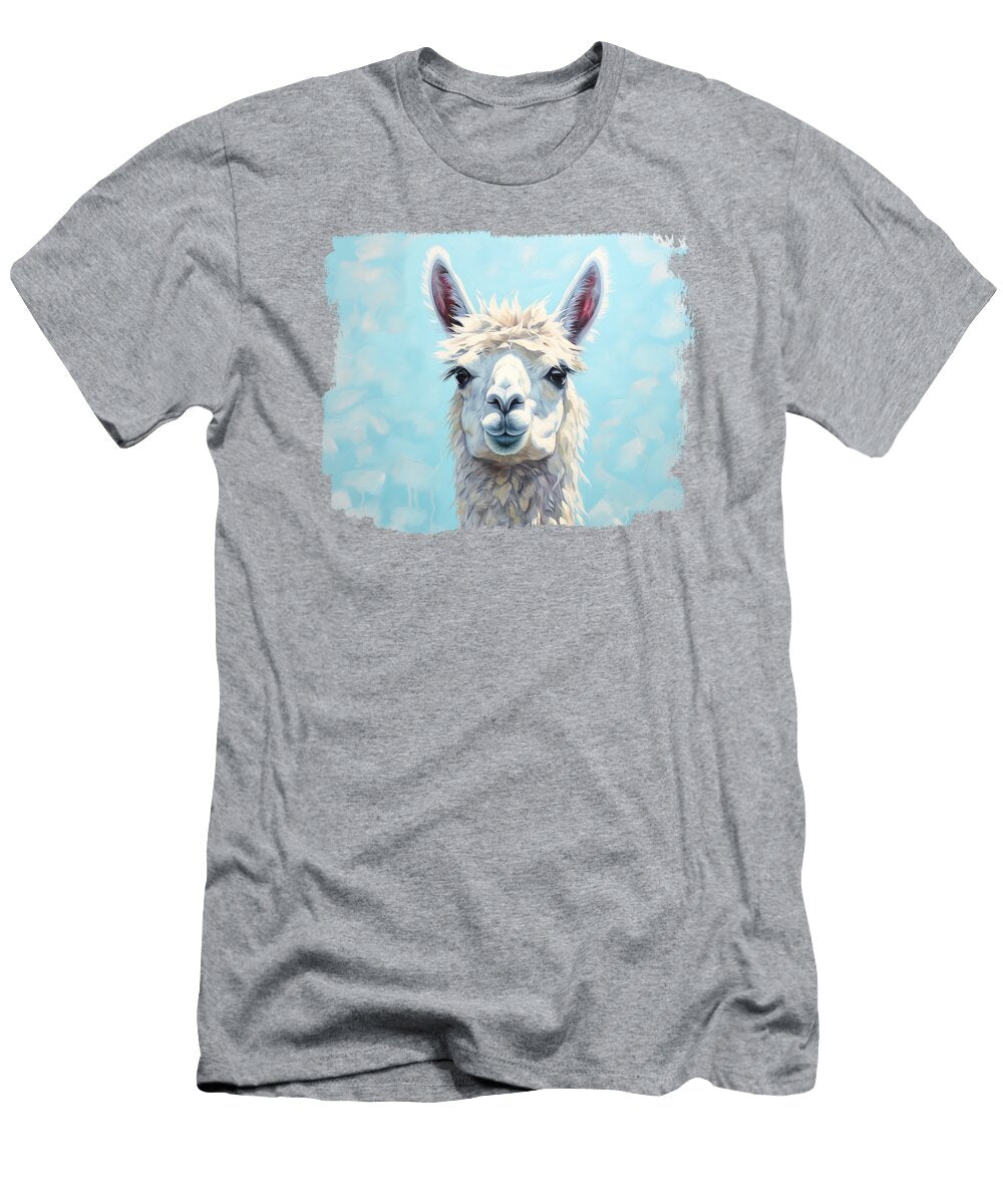 White Llama on Blue Elisabeth Lucas T-Shirt