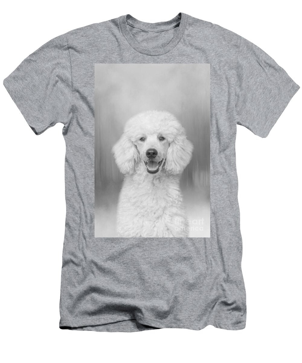 White Poodle Bw Elisabeth Lucas T-Shirt