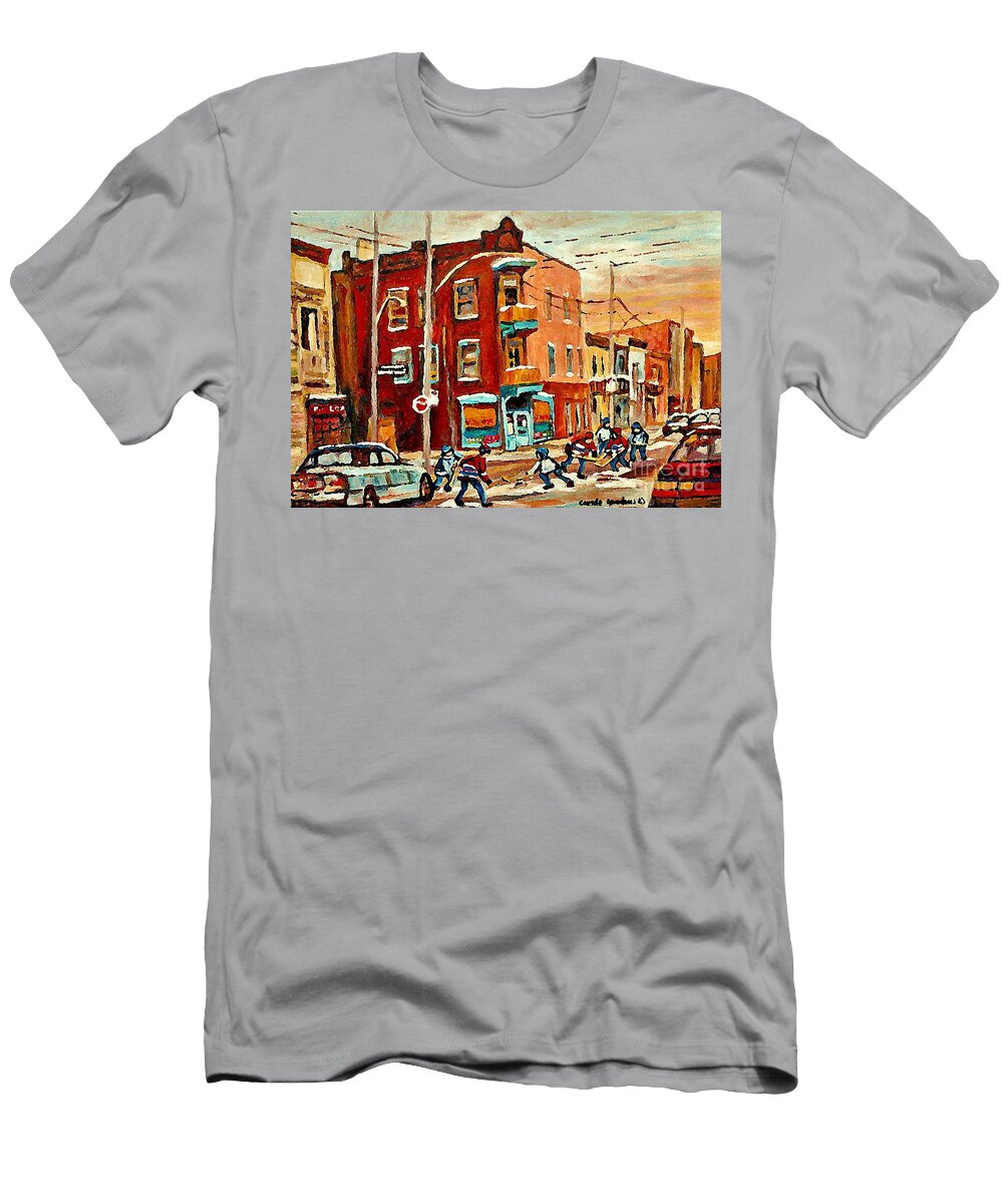 Wilenskys Paintings Hockey Art Commissions Originals Prints By Authentic Montreal Artist C Spandau Carole Spandau T-Shirt
