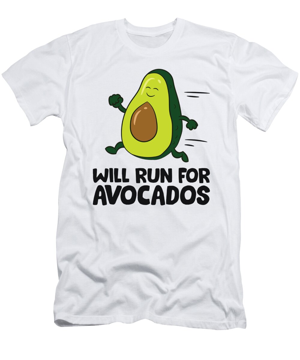 Will Run for Avocado Funny Avocado Running Eq Designs T-Shirt