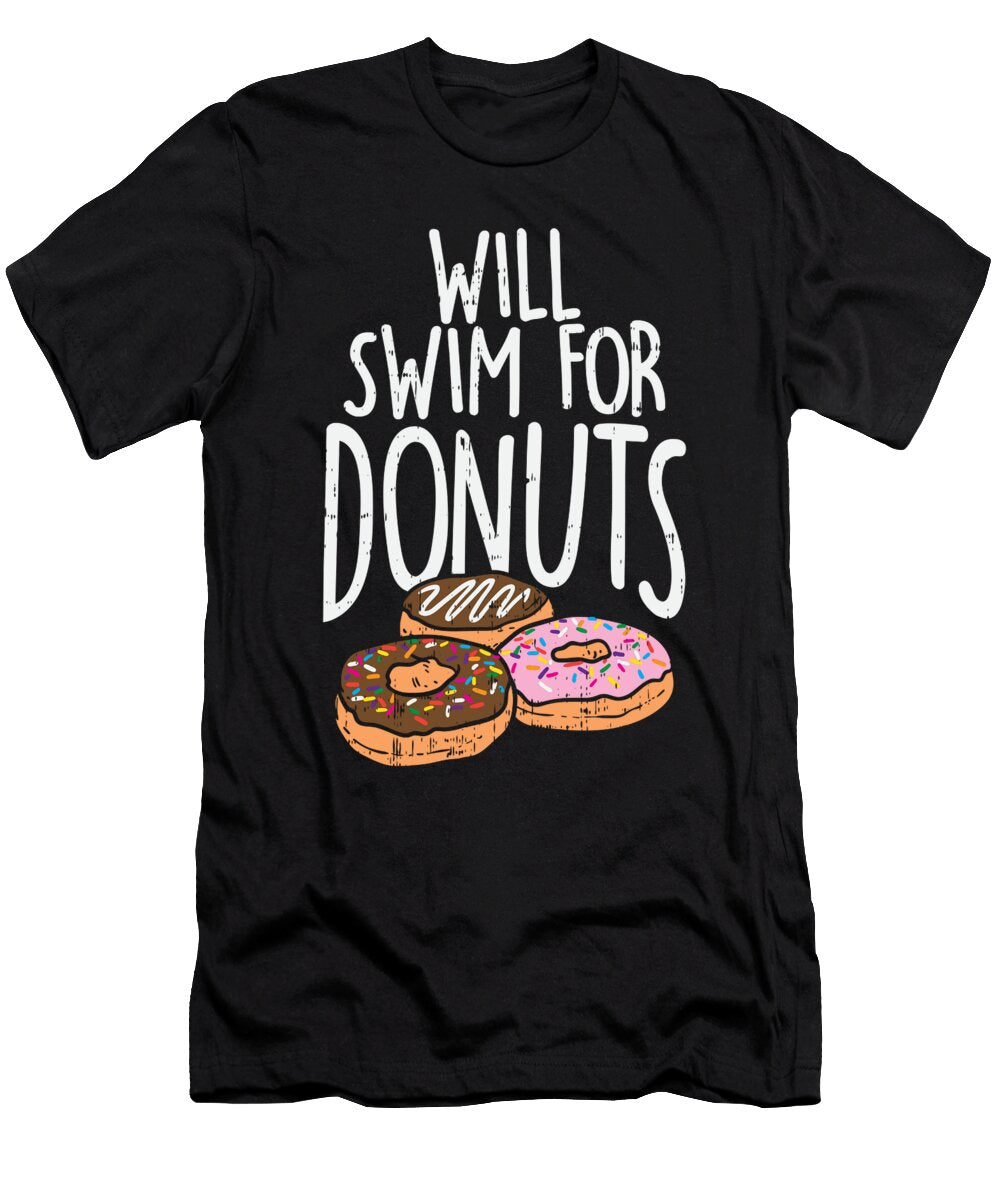 Will Swim for Donuts Gift David Schuele Art T-Shirt