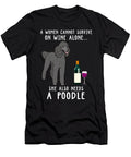 Wine Drinking and Black Standard Poodle Dog Zyneu Gangd T-Shirt